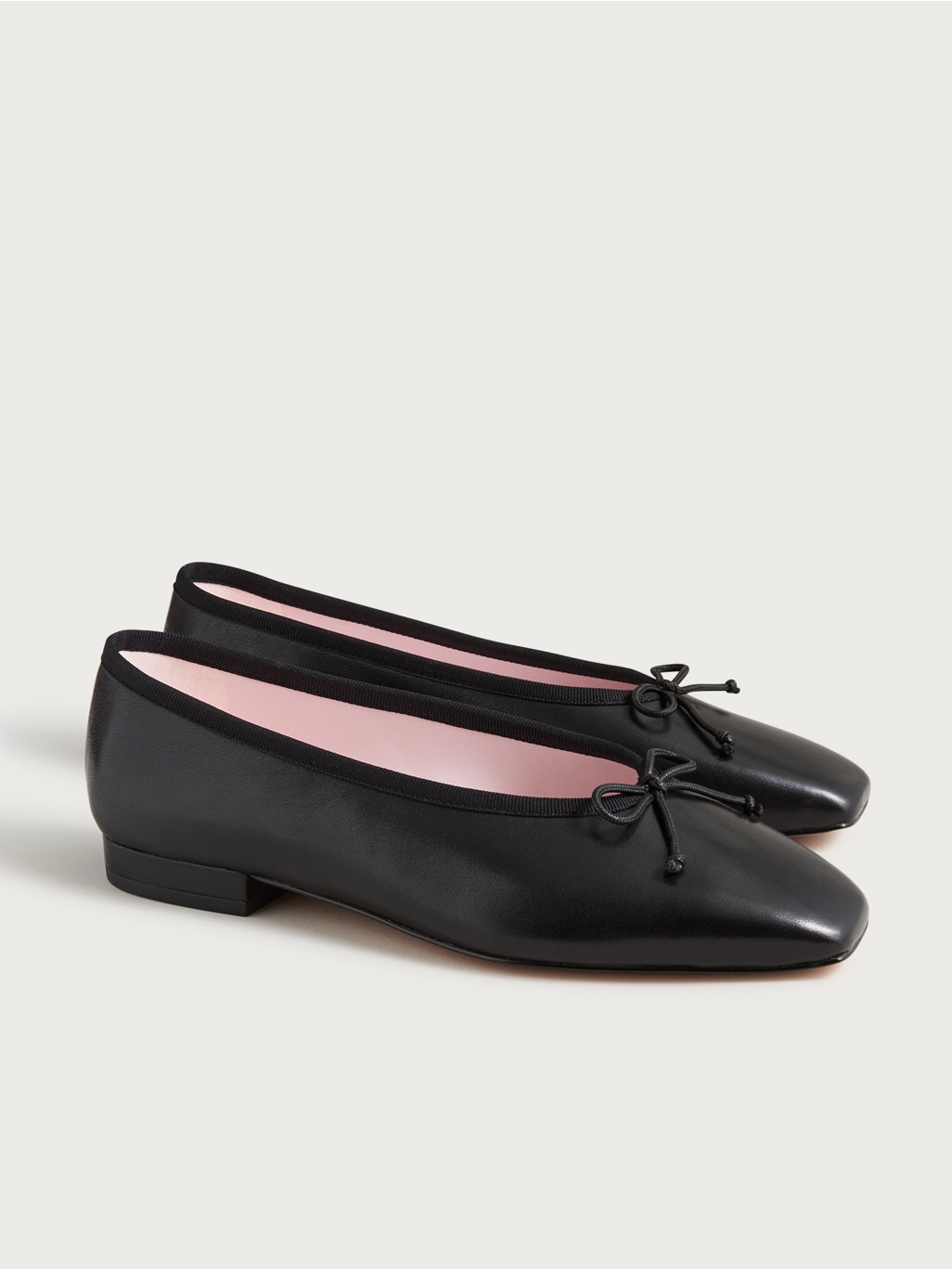 Jcrew Sophie Classic Black Ballet Flats With Bow 9.5 Bnwt Square Toe Designer